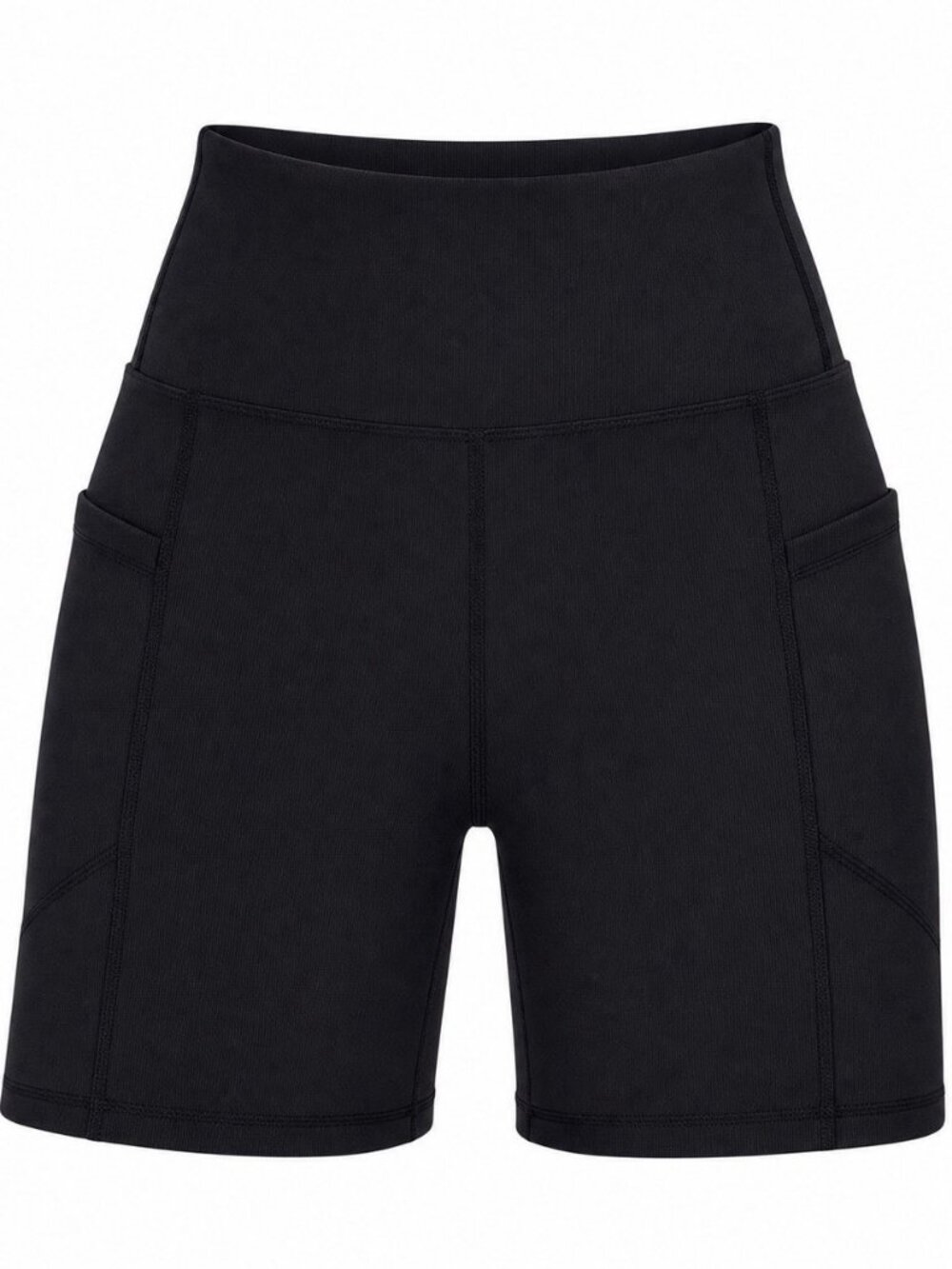 Move Theology Womens Ribbed black  Biker Shorts Pockets Stretch Size XS